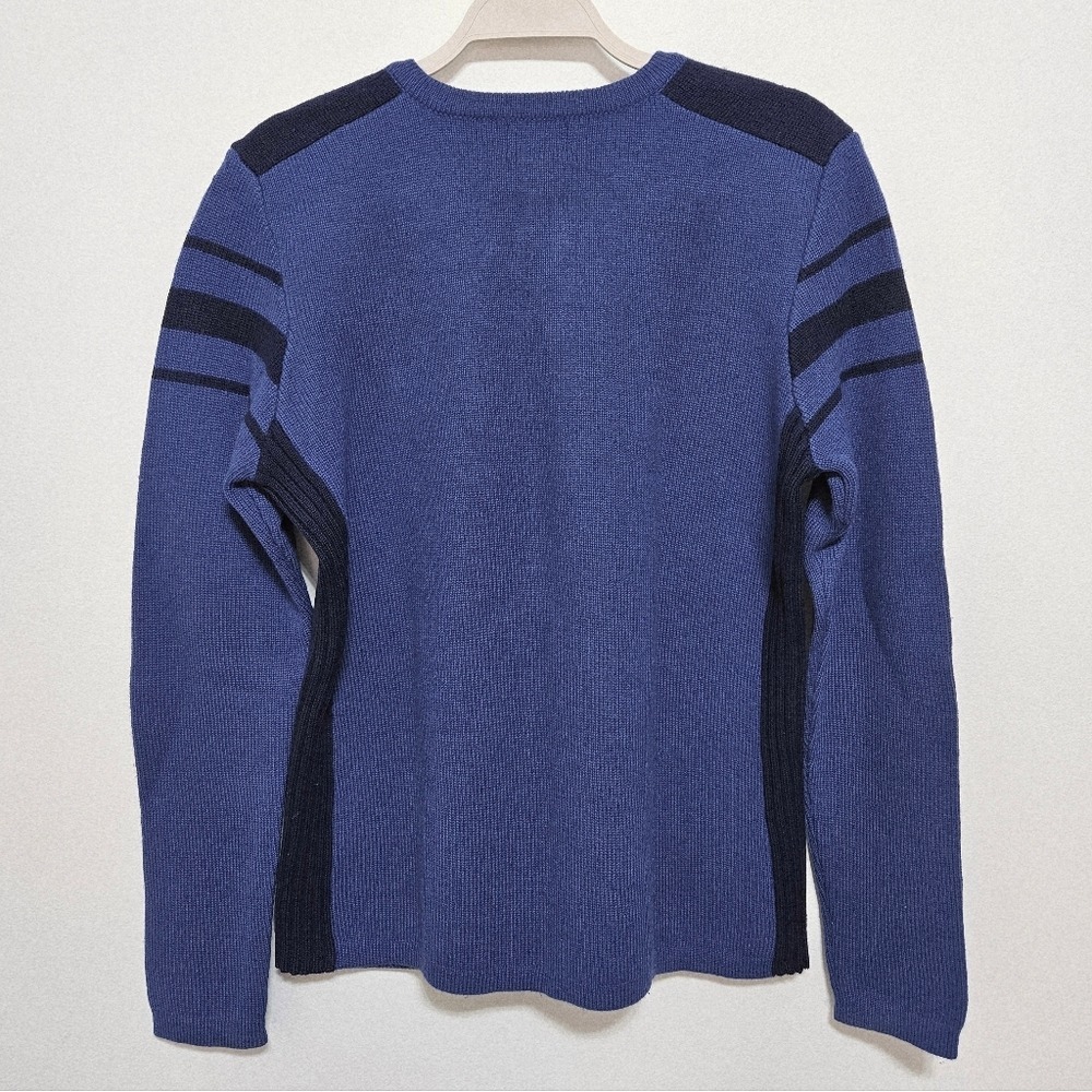 Limited‎ America Womens 100% Merino Wool Full Zip Sweater Cardigan Cozy Blue L - Picture 5 of 10